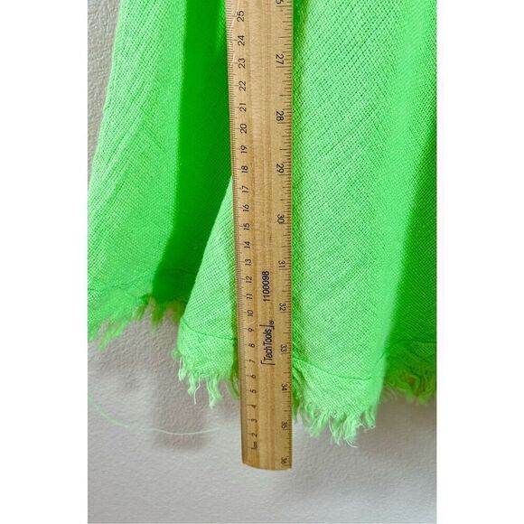 NWT Colette Mon Gilet 100% Linen Lightweight Green Raw Hem Dress Small - Picture 7 of 9